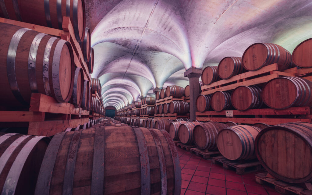 Uno scatto dalla barricaia delle Distillerie Berta