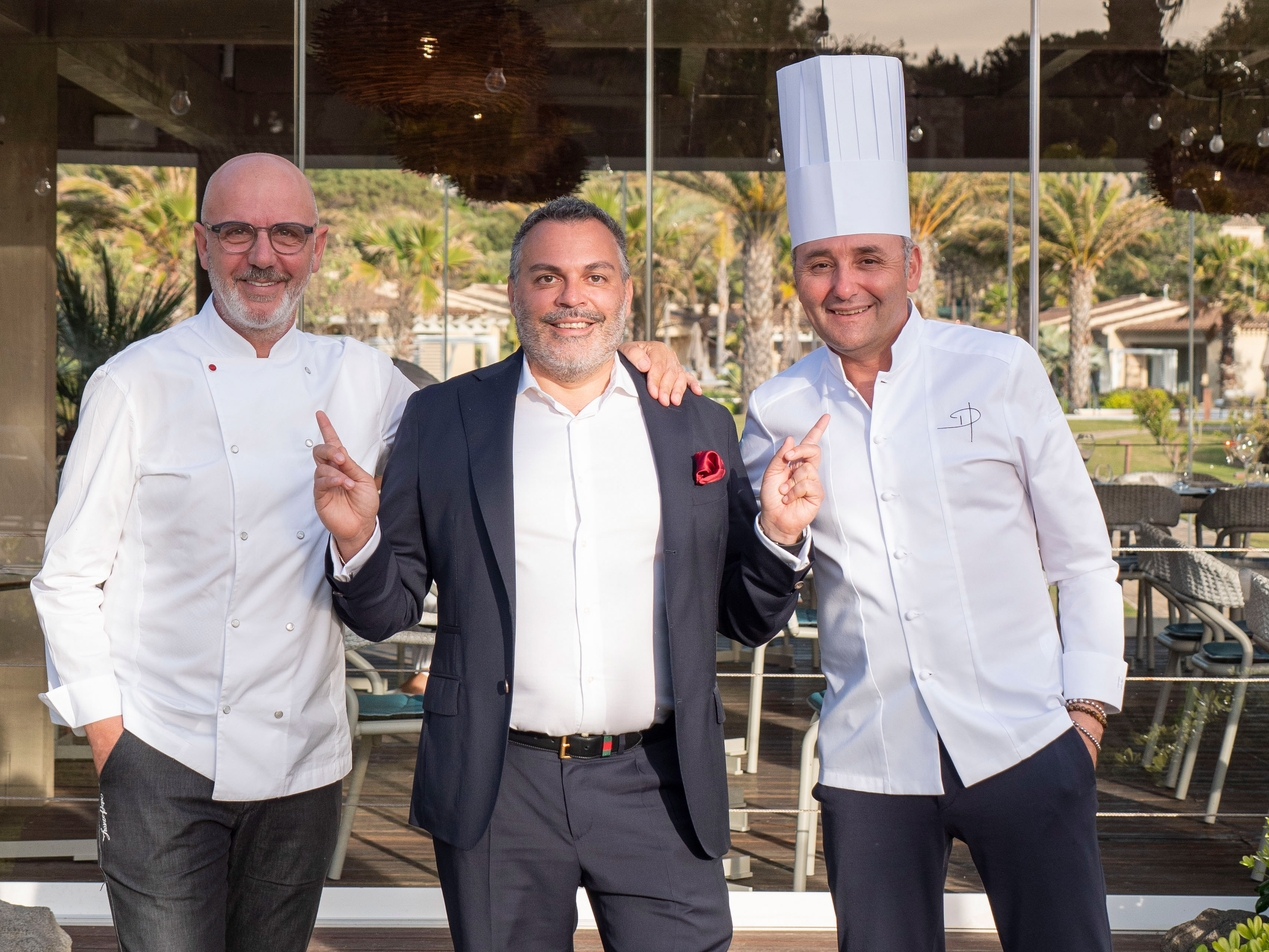 franco pepe, vito spalluto e pasquale d'ambrosio del 7pines resort sardinia